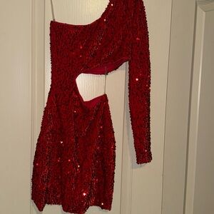 Sparkle Red Mini Dress. Size small
